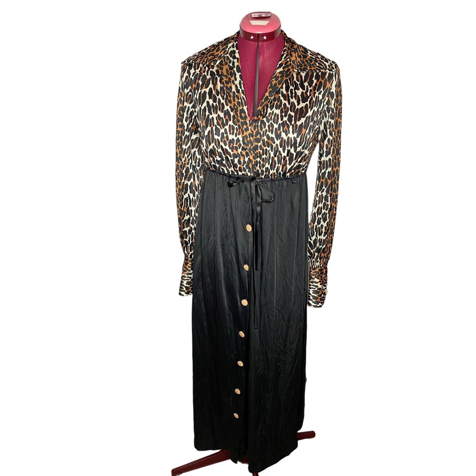 Vintage Vanity fair purple label leopard print dressing gown 1960s Size ONE SIZE - 1 Thumbnail