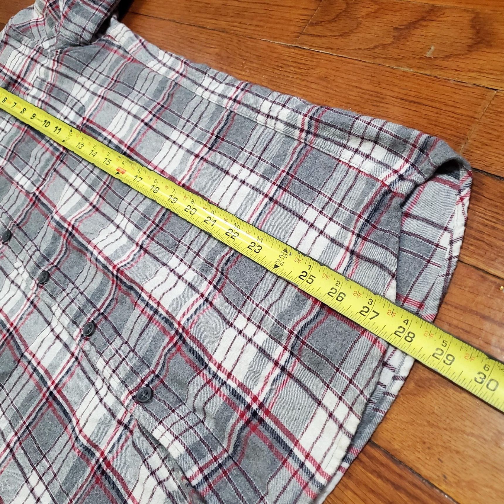 J.Crew J.CREW Shirt Mens Small Gray Red Plaid Flannel Slim Fit Long Sleeve Button Front Size US S / EU 44-46 / 1 - 7 Thumbnail