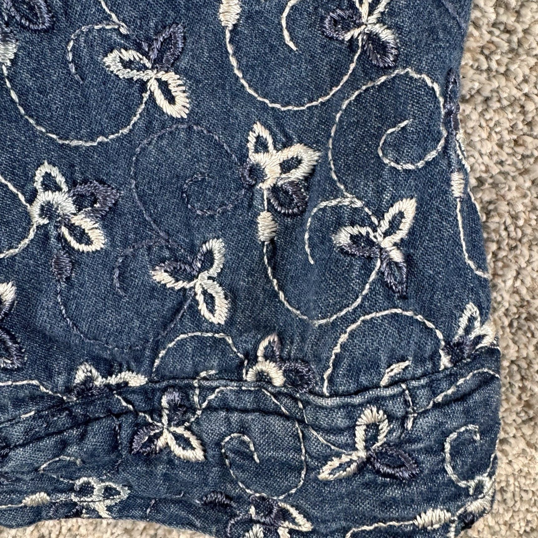 Vintage VINTAGE Leslie Fay Button-Up Shirt XL Embroidered Western Boho Cottagecore Denim Blue Cotton Women Shirts Size XL / US 12-14 / IT 48-50 - 6 Thumbnail