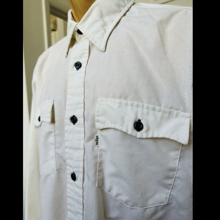 Levi's × Levi's Vintage Clothing × Vintage VINTAGE 1980s LEVI'S WORK SHIRT BUTTON FRONT WHITE TAG XL Size US XL / EU 56 / 4 - 4 Thumbnail