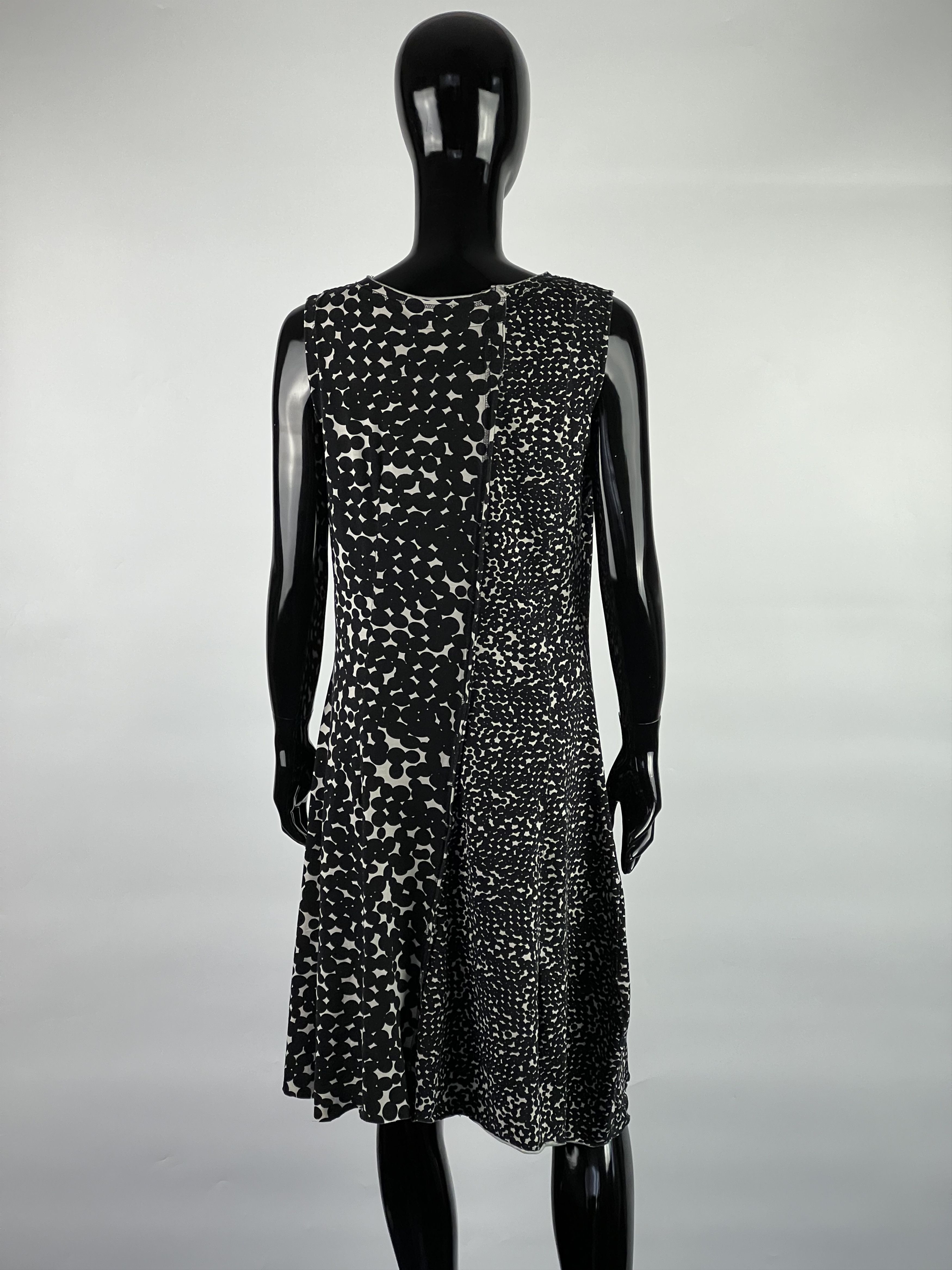Rundholz Rundholz Black/White Sleeveless Cotton Midi Dress Size L Size L / US 10 / IT 46 - 3 Thumbnail