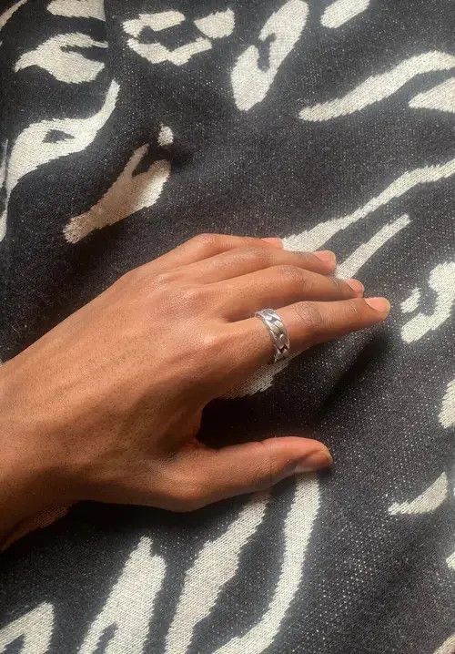 Jewelry Stainless Steel Cuban Link Ring Size ONE SIZE - 1 Thumbnail
