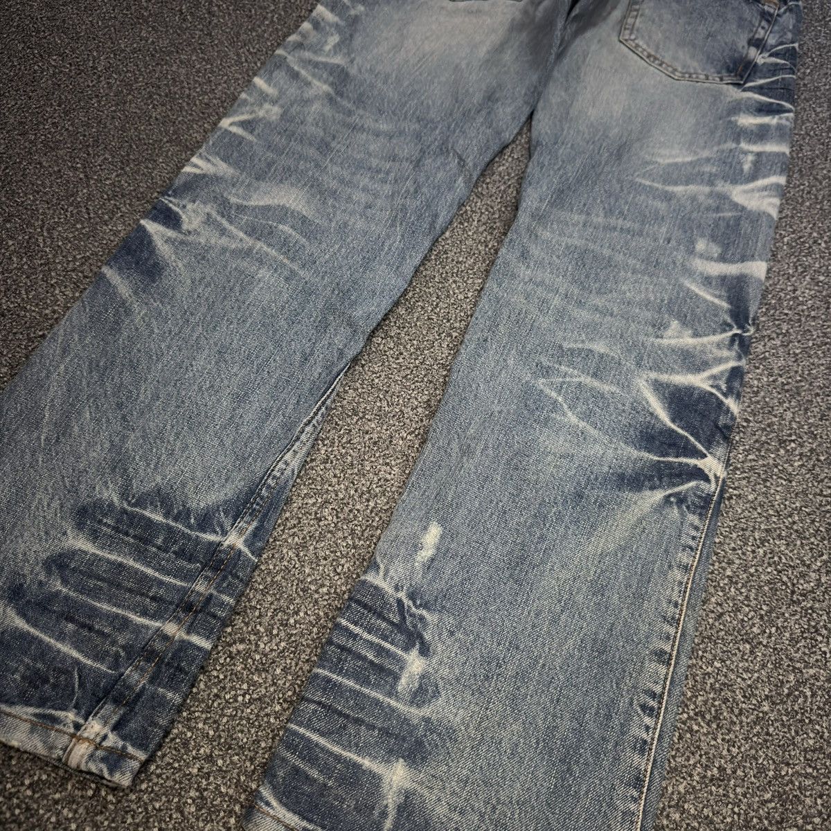 Le Grande Bleu (L.G.B.) Archives ‼️ Japanese Double Waist Nylaus Python Whisker Denim Size US 31 - 11 Thumbnail