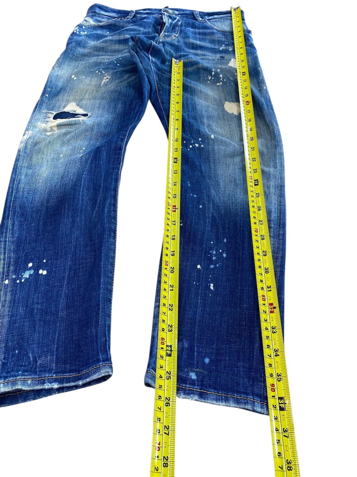 Dsquared2 Dsquared2 Distressed Paint-Splatter Style Twist Leg Jeans Size US 30 / EU 46 - 7 Thumbnail