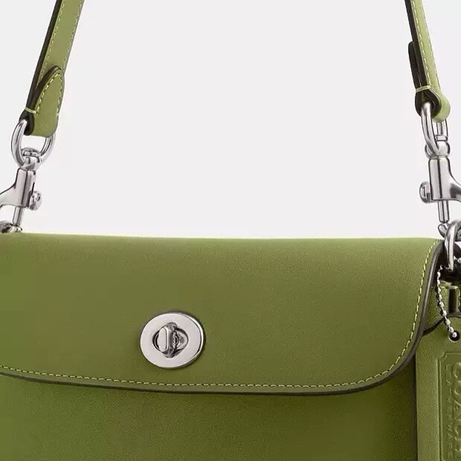 Coach NWT Coach 1964 Fringe Bag Dark Lime Leather CU033 Size ONE SIZE - 11 Thumbnail