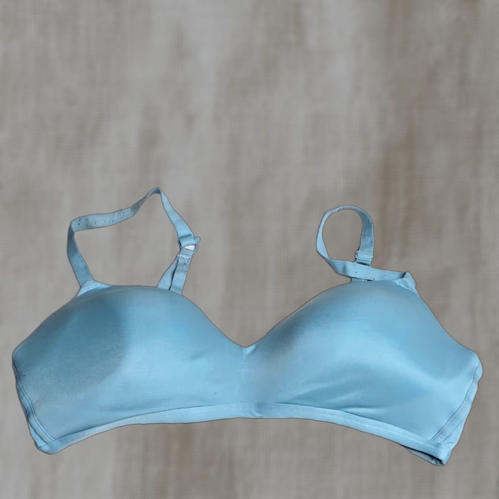 Vintage Kindly Yours Bra Women 38D Blue Lined Wireless Size ONE SIZE - 1 Thumbnail