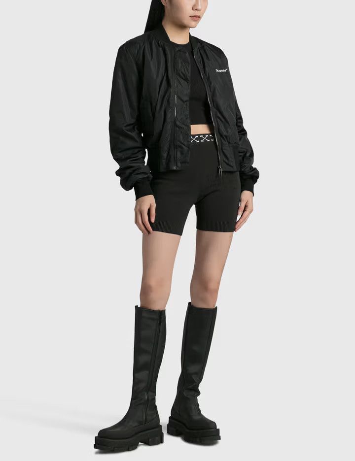 Off-White o1y1125 Logo Bomber Jacket in Black Size S / US 4 / IT 40 - 4 Thumbnail