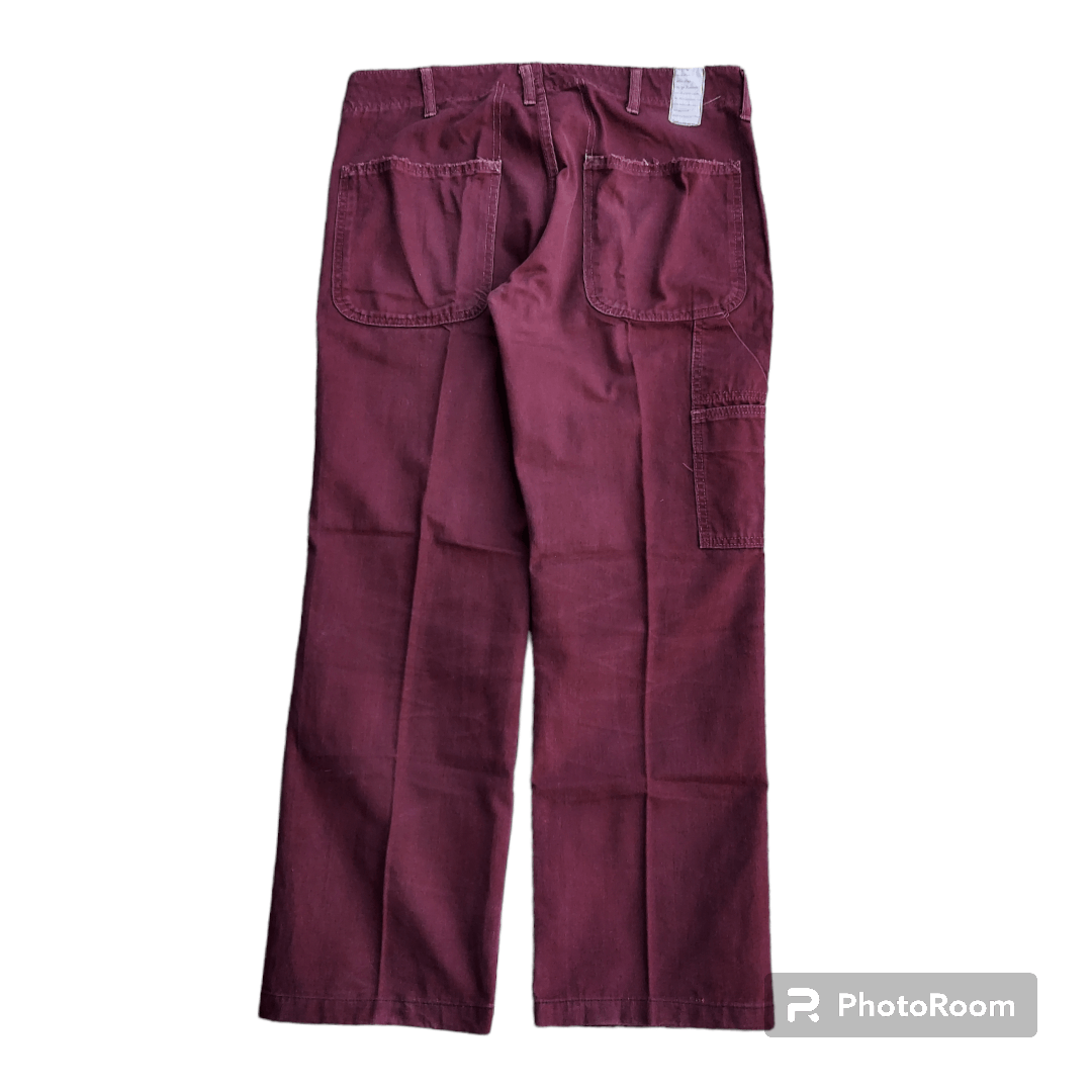 Japanese Brand × Vintage 💥Red Dye Carpenter Pants Size US 34 / EU 50 - 2 Thumbnail