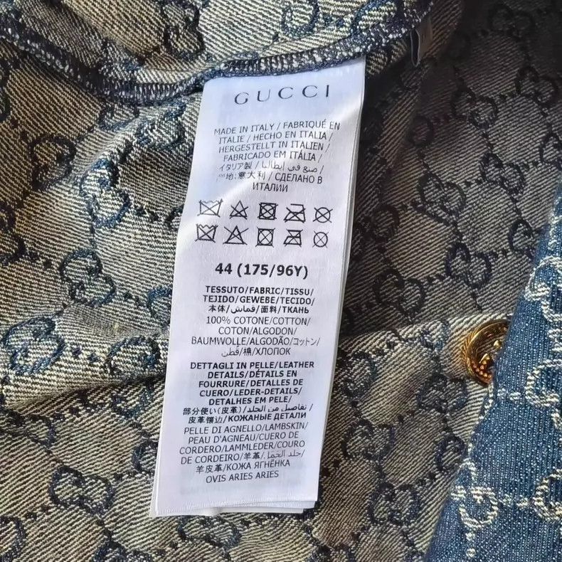 Gucci Gucci Dark Blue Logo Denim Jacket-2508 Size US L / EU 52-54 / 3 - 3 Thumbnail