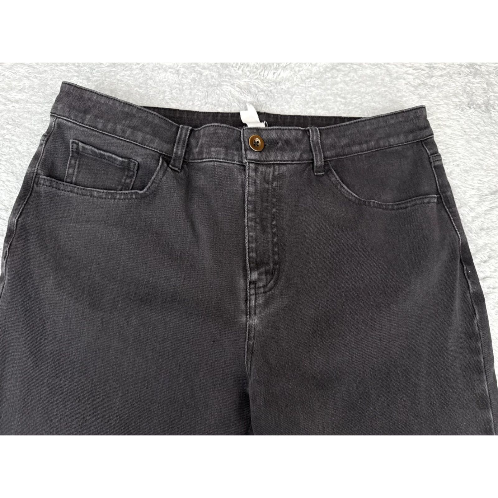 Vintage Womens Jeans 34x31 Black Denim Bootcut Stretch Cotton Blend High Rise Zip Fly Size 24" / US 00 / IT 34 - 4 Thumbnail