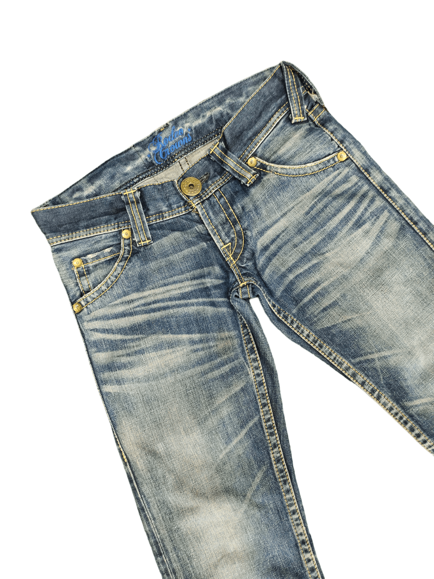 If Six Was Nine Flare Jeans Rodeo Crowns Spiral Cut Faded Low Rise Boot Cut Size US 27 - 4 Thumbnail