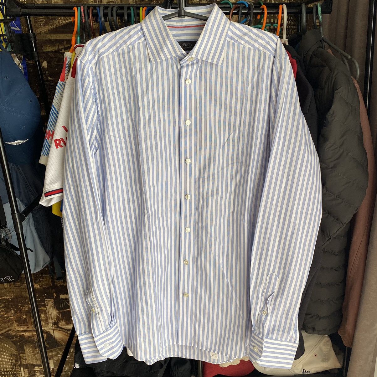 Eton Eton Contemporary Blue Button Up Long Sleeve Shirt Size US M / EU 48-50 / 2 - 1 Thumbnail