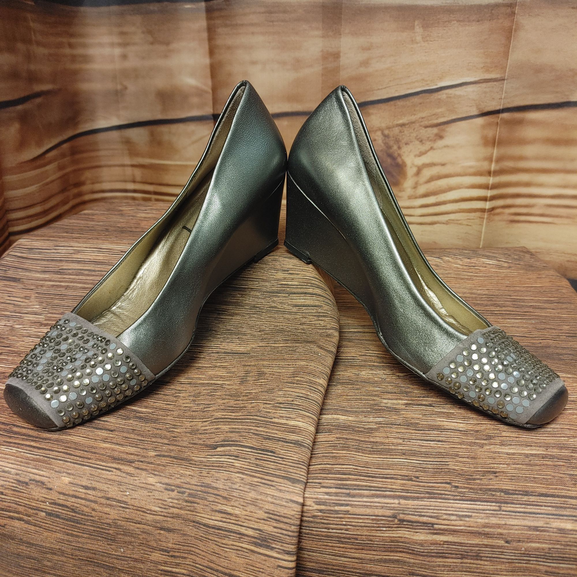 Other Hulst Women's Black Faux Leather Wedge Heel Shoes 6.5 Size US 6.5 / IT 36.5 - 5 Thumbnail