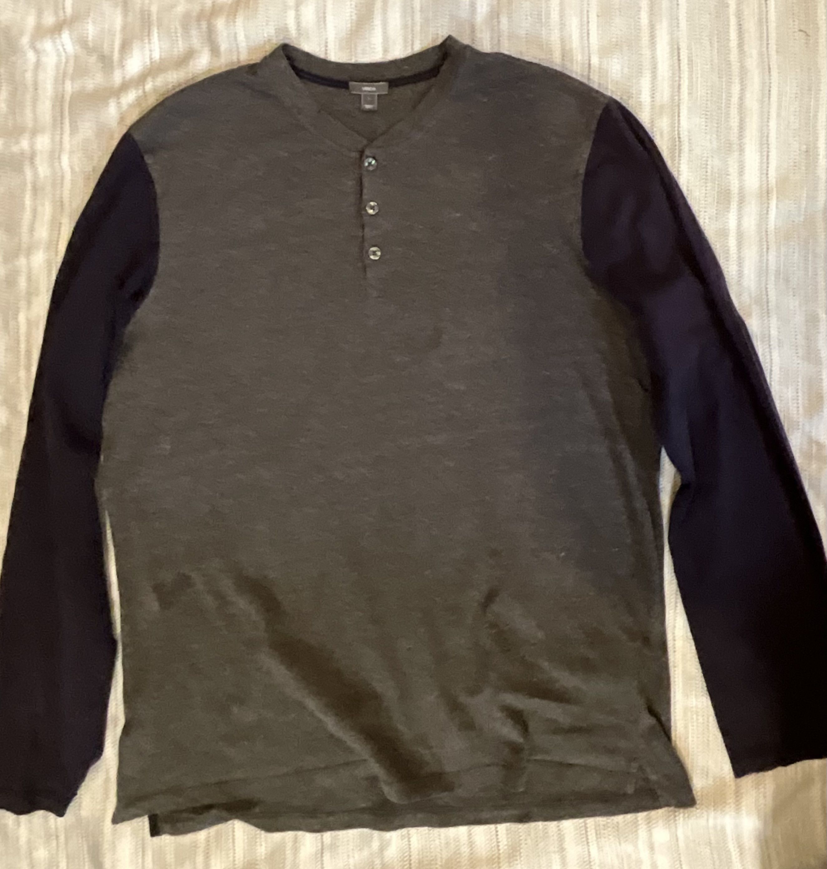 Vince Vince Long Sl Dark Gray/Black Henley Large Size US L / EU 52-54 / 3 - 11 Thumbnail