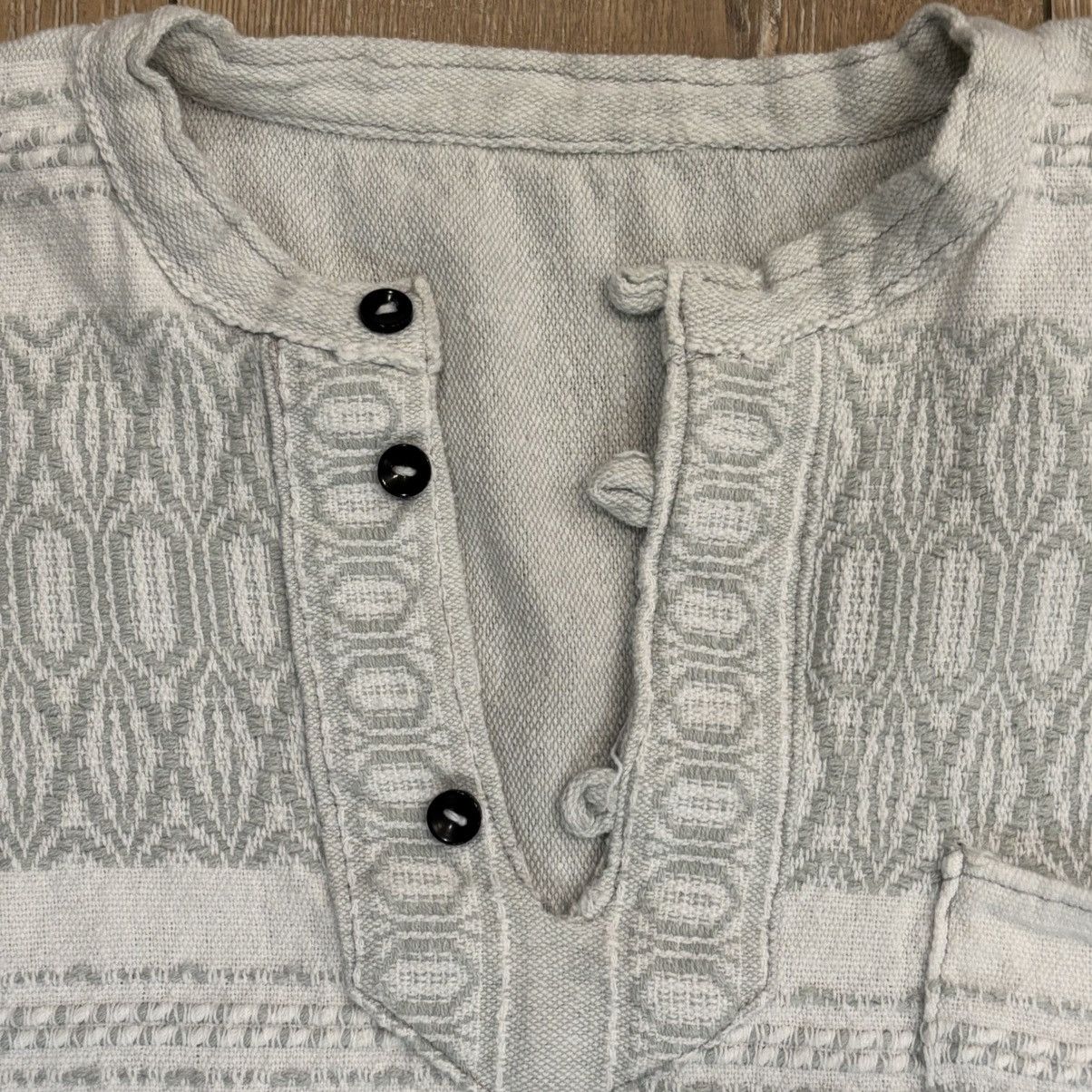 Other Artisan Handwoven Textured Cotton Henley - XL - Boho No Tags Size US XL / EU 56 / 4 - 1 Thumbnail