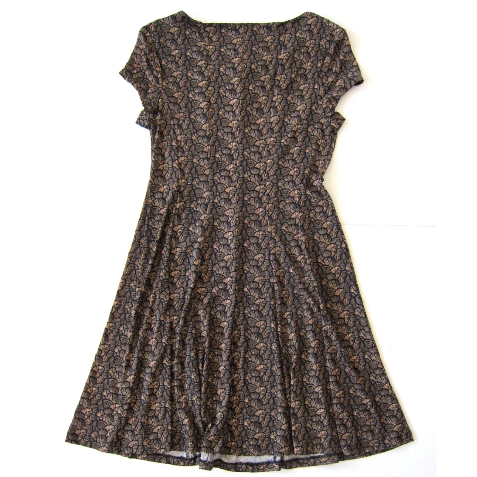 Vintage Connected Apparel Dress Black Floral Stretch Cap Sleeve A-Line Size 10 Size L / US 10 / IT 46 - 2 Thumbnail