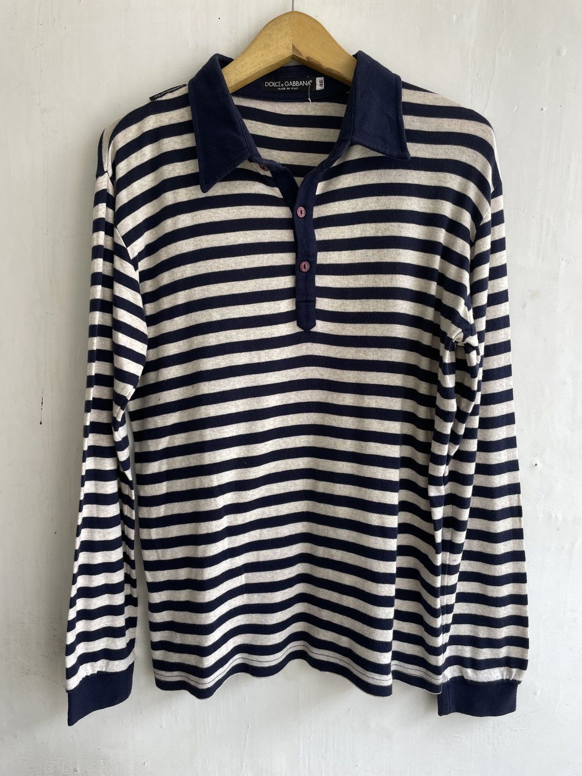 Dolce & Gabbana DOLCE & GABBANA LONG SLEEVE POLO TSHIRT Size L / US 10 / IT 46 - 1 Thumbnail