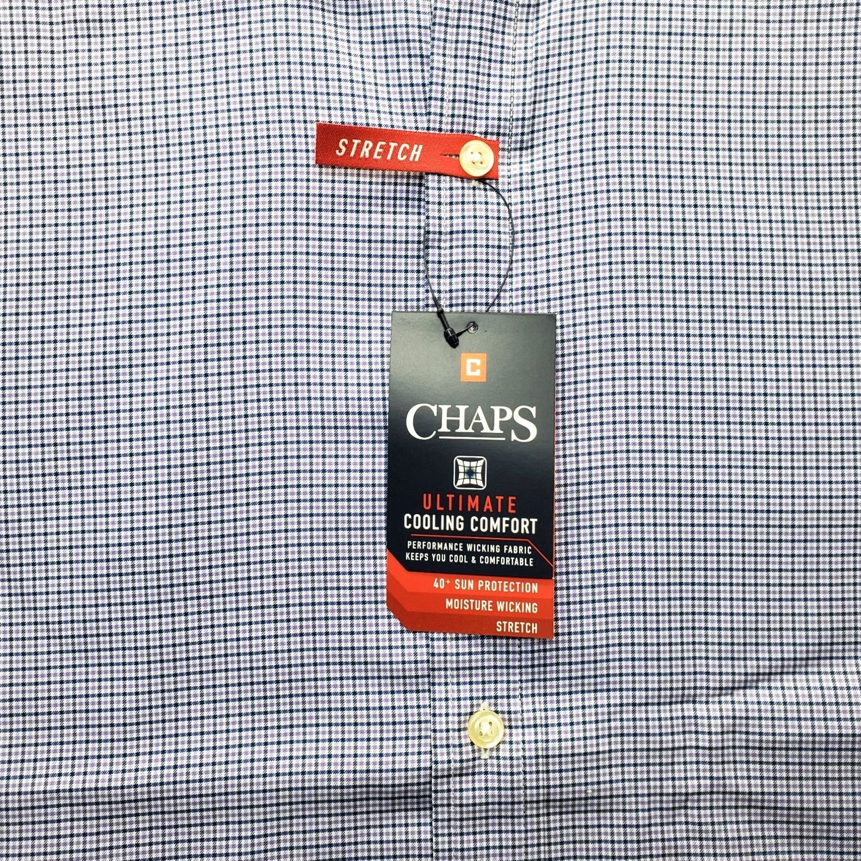 Chaps Chaps Shirt Mens L Multicolor Check Performance Stretch Ultimate Cooling Comfort Size US L / EU 52-54 / 3 - 5 Thumbnail