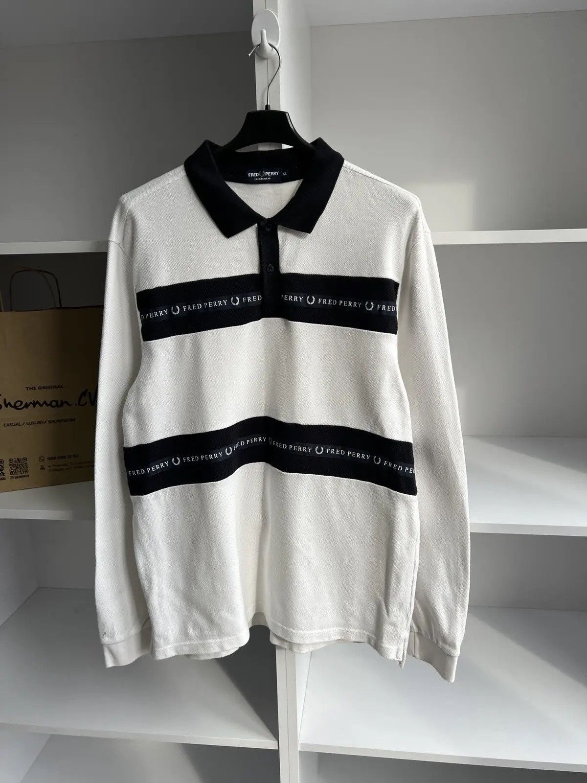 Fred Perry × Vintage Vintage Fred Perry Logo Rugby long sleeve Size US XL / EU 56 / 4 - 5 Thumbnail
