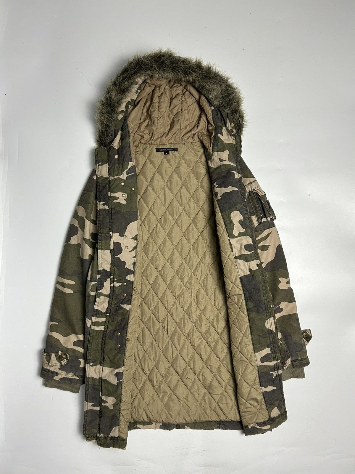 Beauty Beast × If Six Was Nine × Japanese Brand UPPER FREAK FAUX FUR HOODIE MULTI POCKET CAMO JACKET Size M / US 6-8 / IT 42-44 - 2 Thumbnail