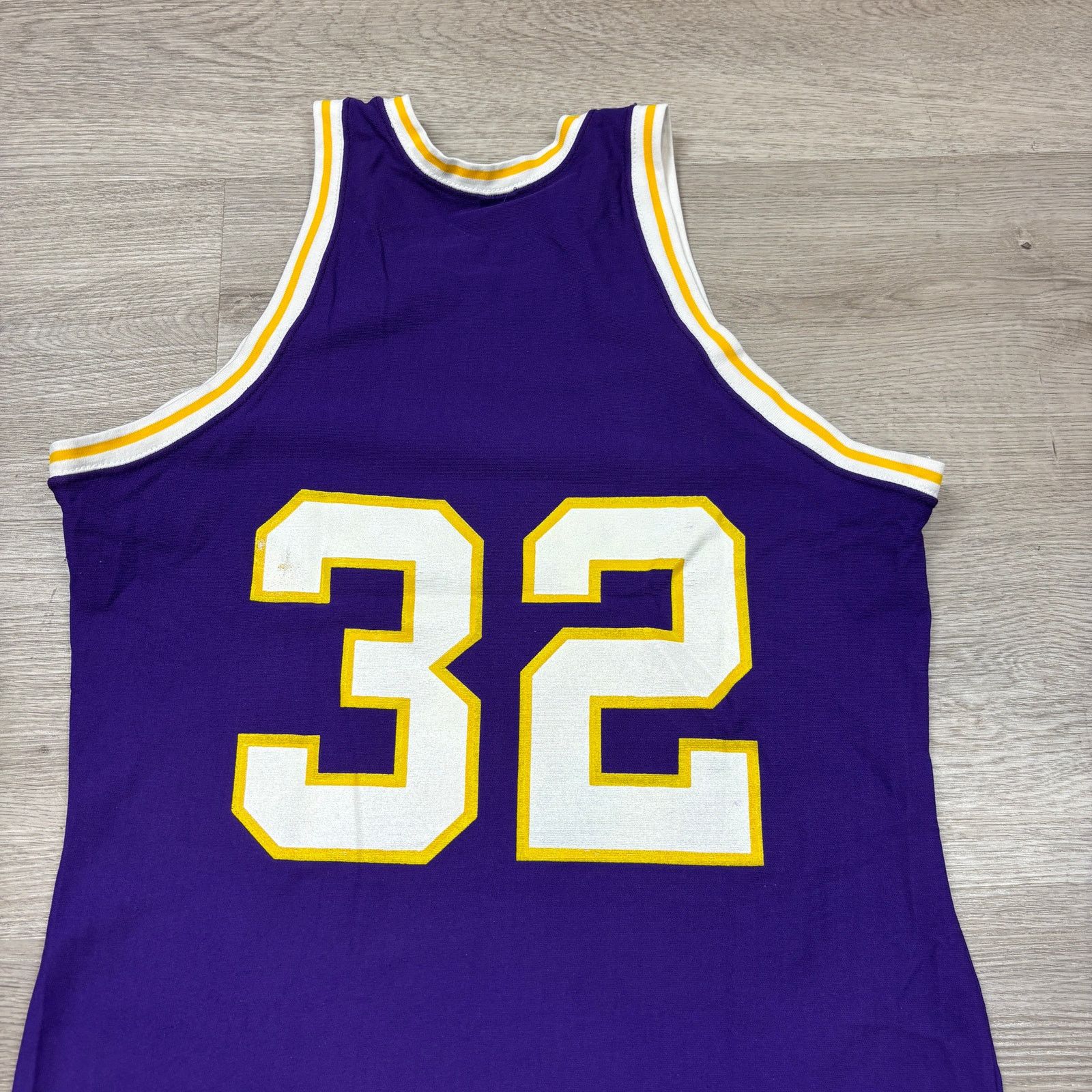 NBA × Vintage VTG Magic Johnson 32 Sand Knit LA Lakers Jersey NBA Large Size US L / EU 52-54 / 3 - 5 Thumbnail