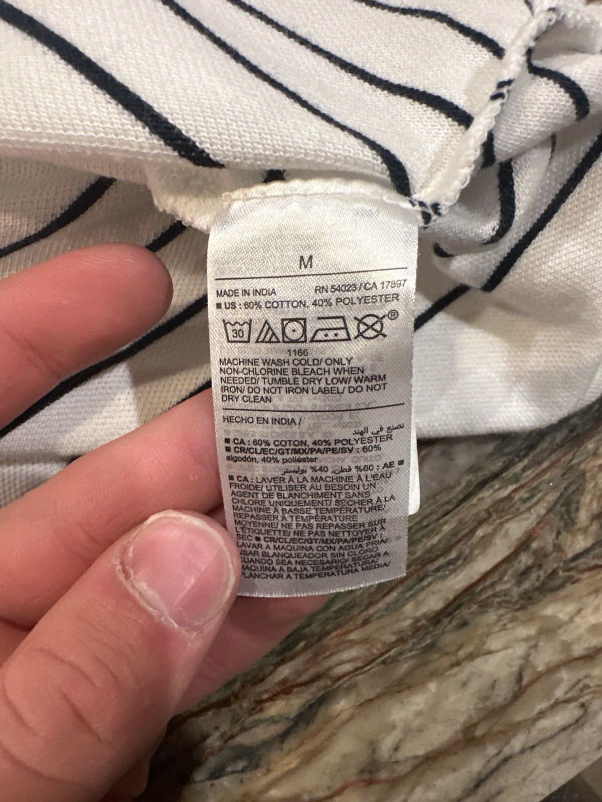 Old Navy White striped Old Navy Polo Size US M / EU 48-50 / 2 - 5 Thumbnail