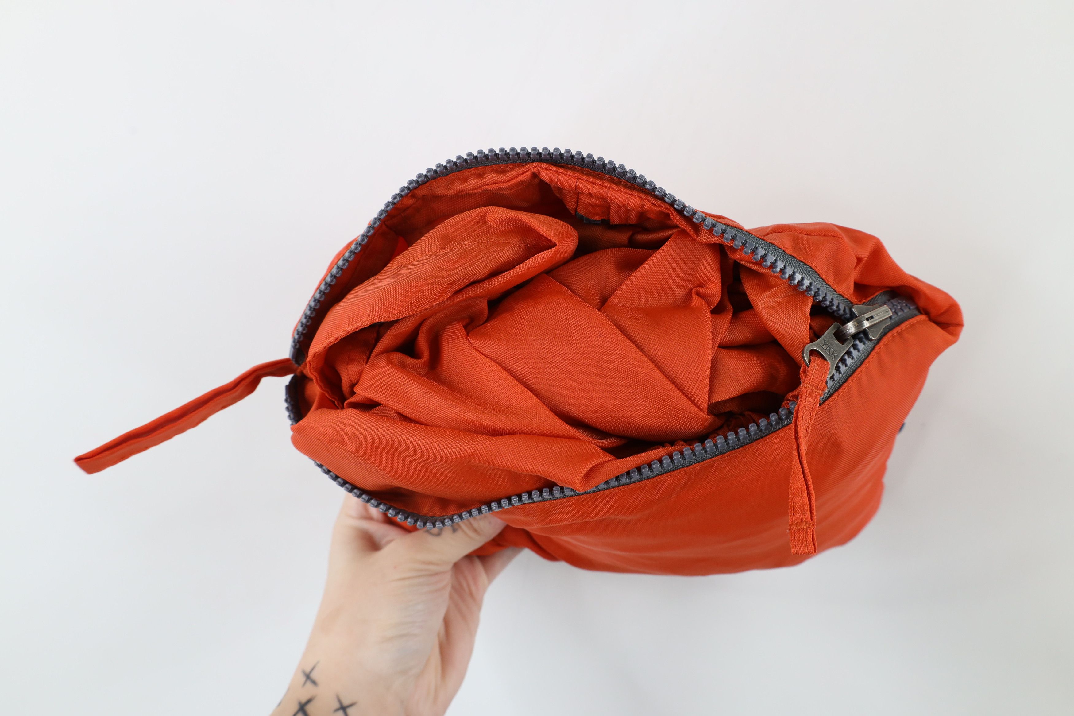 Vintage Vintage 90s Streetwear Packable Anorak Jacket Orange Nylon Size US XL / EU 56 / 4 - 13 Thumbnail