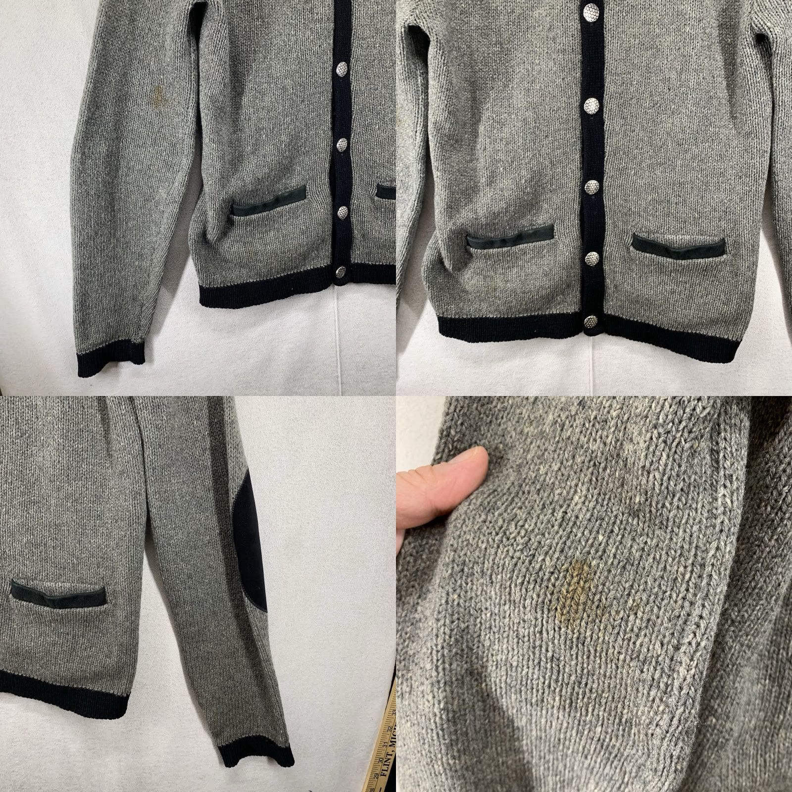 Vintage VINTAGE Rob Scot Men's Sweater Cardigan Wool L Gray Knitted 80s Bohemian Casual Size US L / EU 52-54 / 3 - 8 Thumbnail