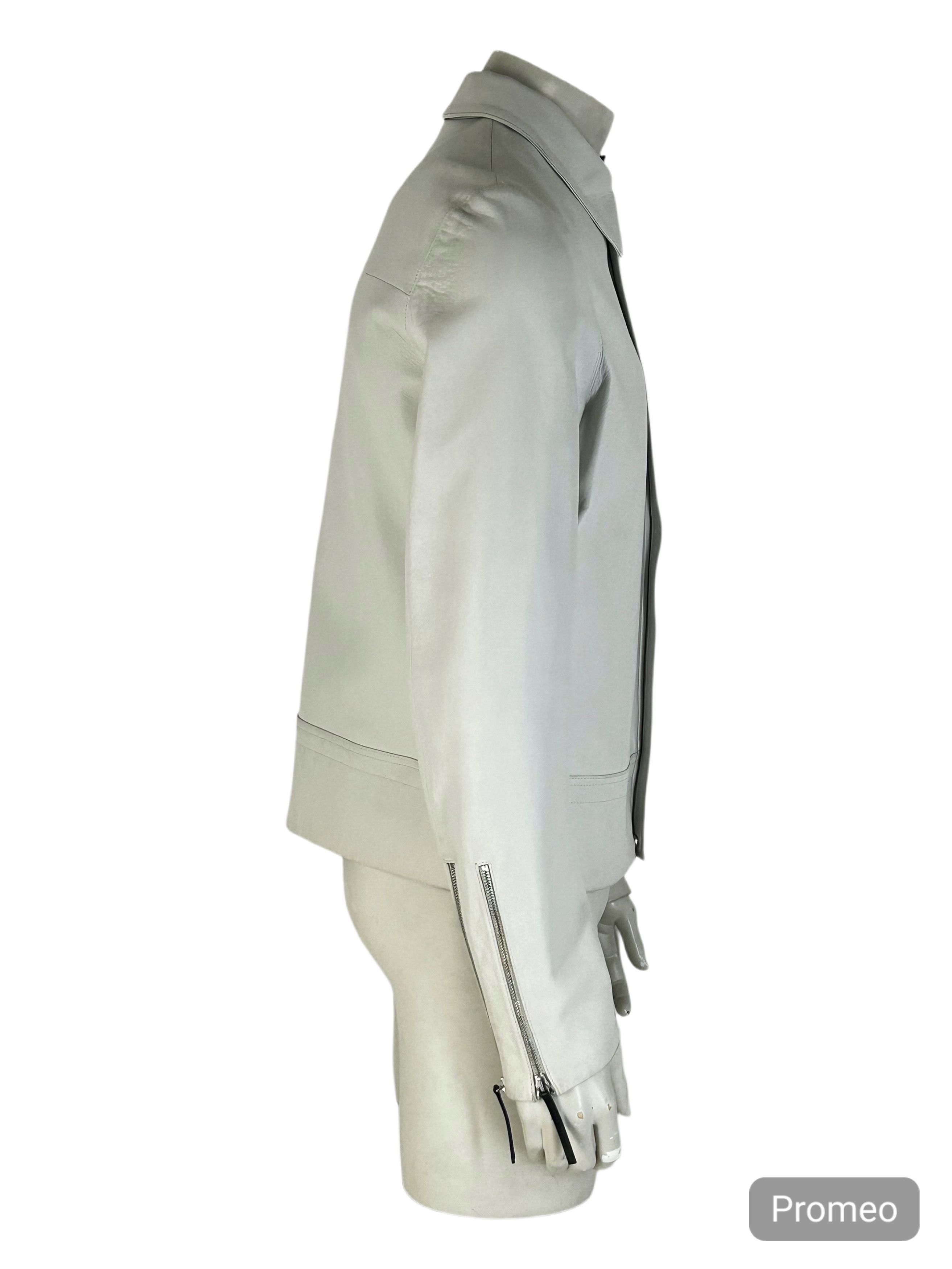 Dior Dior Homme White Lamb Leather Biker Style Jacket Size US L / EU 52-54 / 3 - 2 Thumbnail