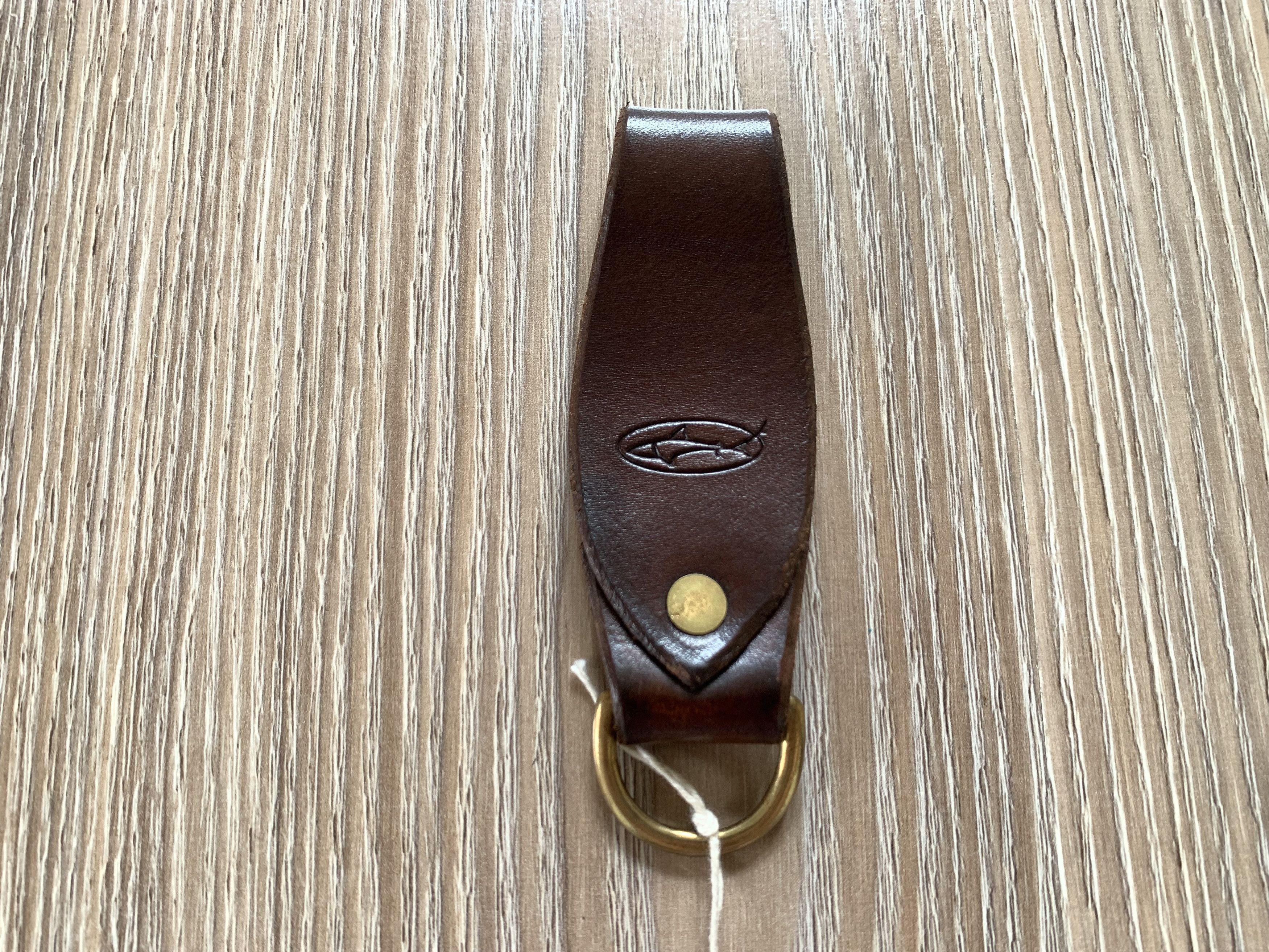 Handmade Brown Classic Leather Keychain With Embossing Size ONE SIZE - 3 Thumbnail