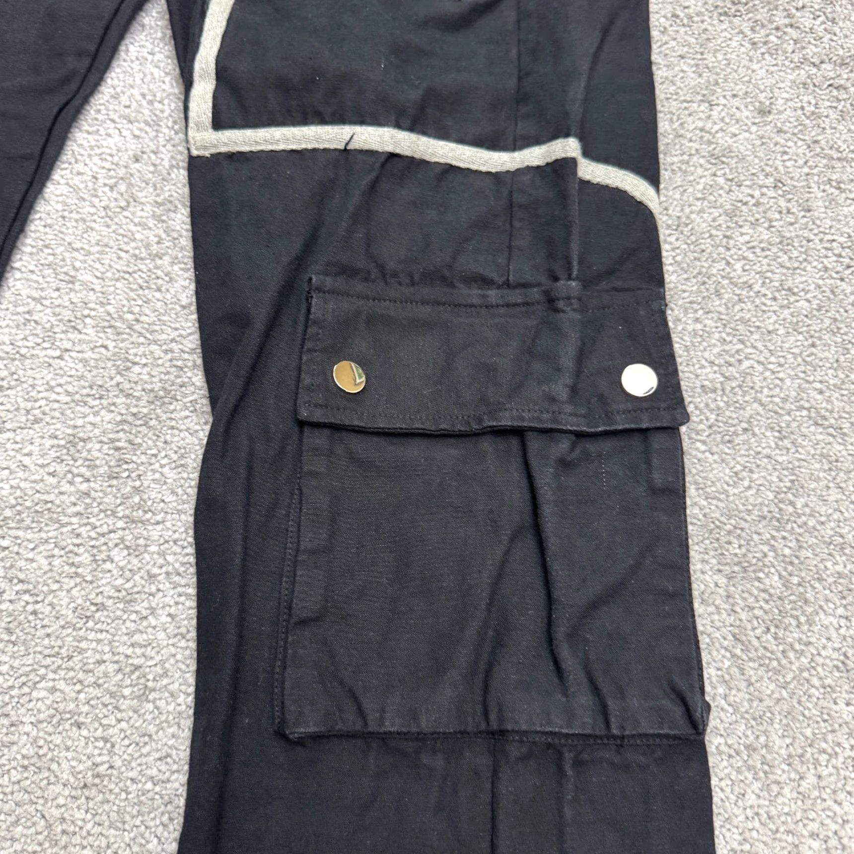 MNML MNML Cargo Tactical Utility Pants Men XL Black Contrast Piping Yellow Drawstring Size US 36 / EU 52 - 6 Thumbnail