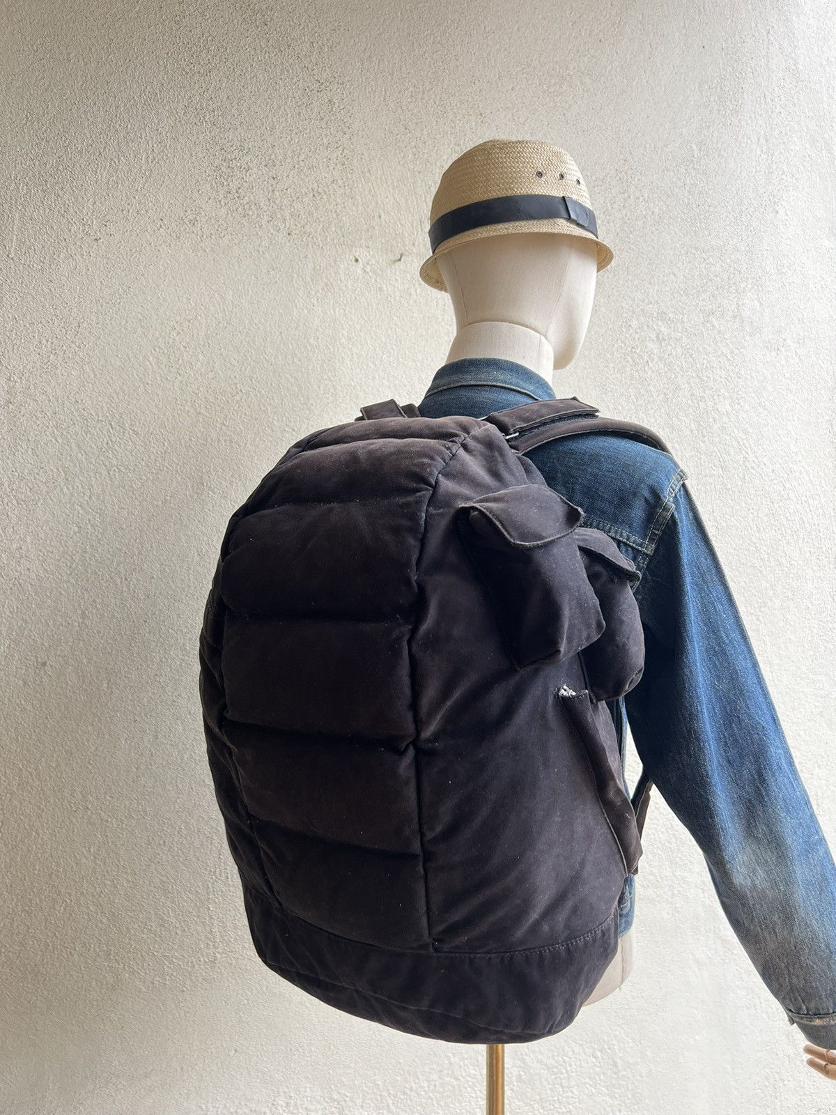 Vintage LORINZA Japan Sun Faded Black Puffer Backpack Size ONE SIZE - 3 Thumbnail