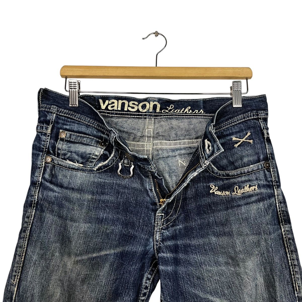 Vanson Leathers Vintage Vanson Leather Distressed Biker Jeans Size 32" / US 10 / IT 46 - 15 Thumbnail