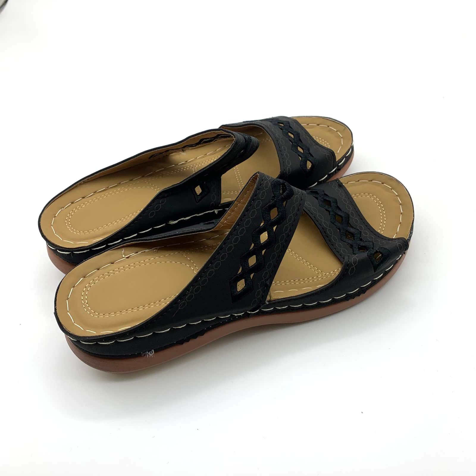 Other Black Sandals Womens Size 8 Fashion Casual Wedges Shoes Size US 8 / IT 38 - 2 Thumbnail