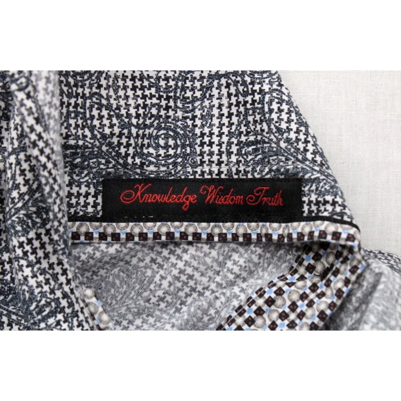 Robert Graham Robert Graham Shirt Mens 2XL Gray Paisley Houndstooth Button-Down Stylish Shirt Size US XXL / EU 58 / 5 - 6 Thumbnail