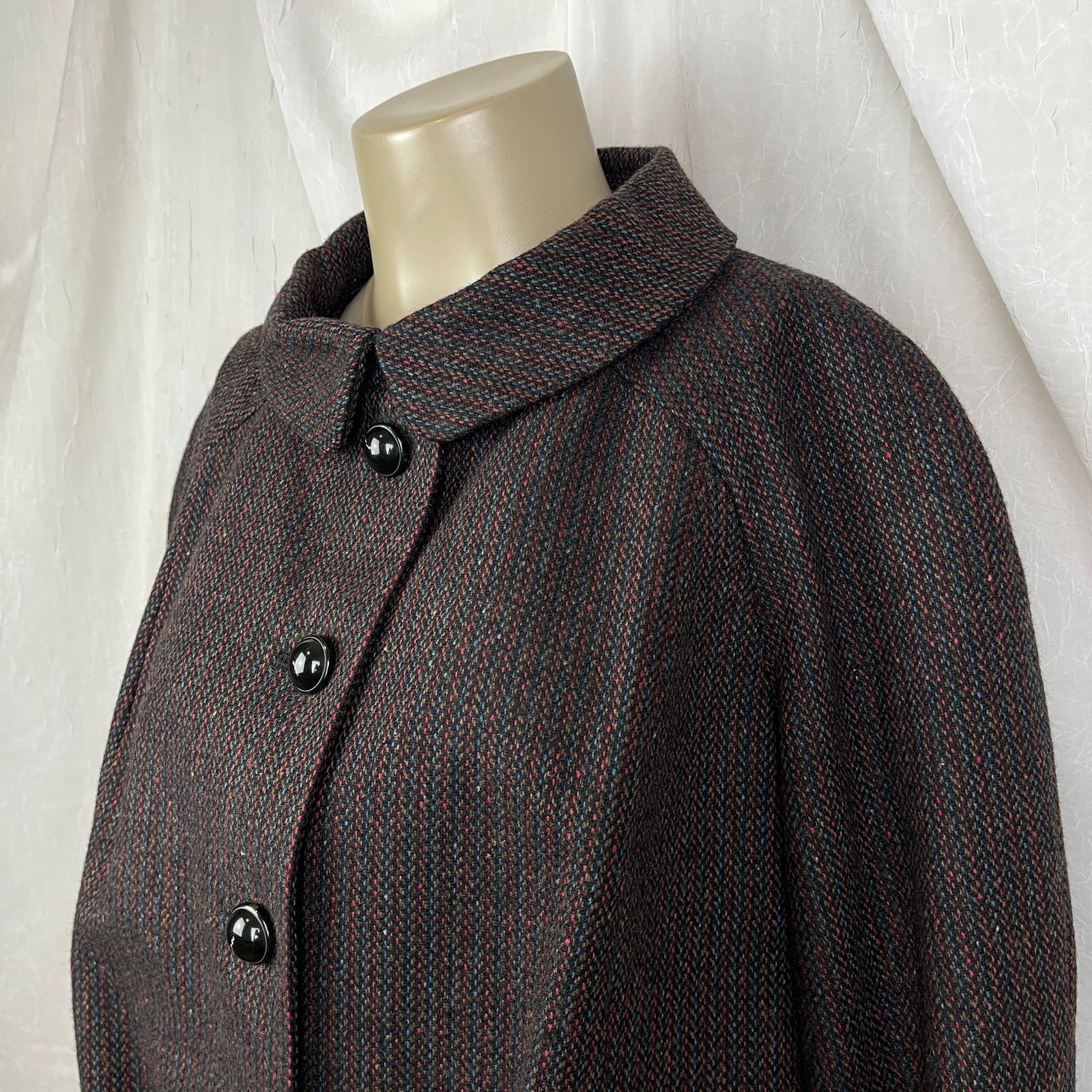 Vintage VTG Y2K Semantiks Cozy Tweed Jacket Brown Black Cottagecore Size M / US 6-8 / IT 42-44 - 5 Thumbnail