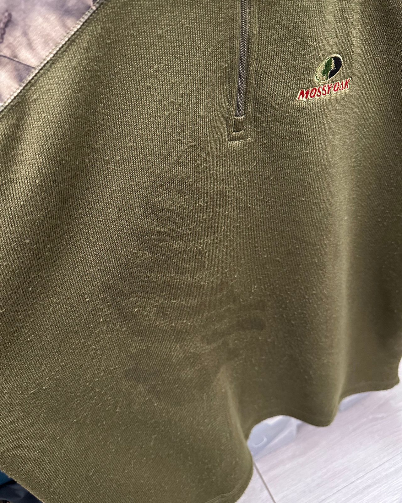 Mossy Oaks Mossy Oak Boxy 1/4 Zip Olive Green/Camo Sweatshirt Size XL Size US XL / EU 56 / 4 - 6 Thumbnail