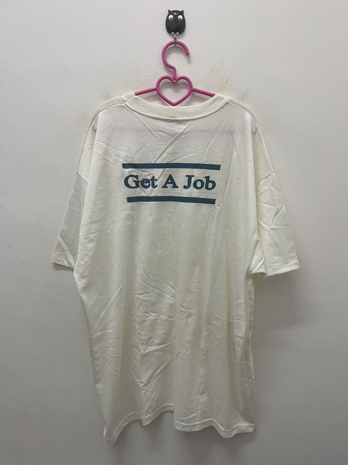 Vintage Rare Vintage GET A JOB Spell Out Hip Hop Rap Tees Size US XL / EU 56 / 4 - 1 Thumbnail