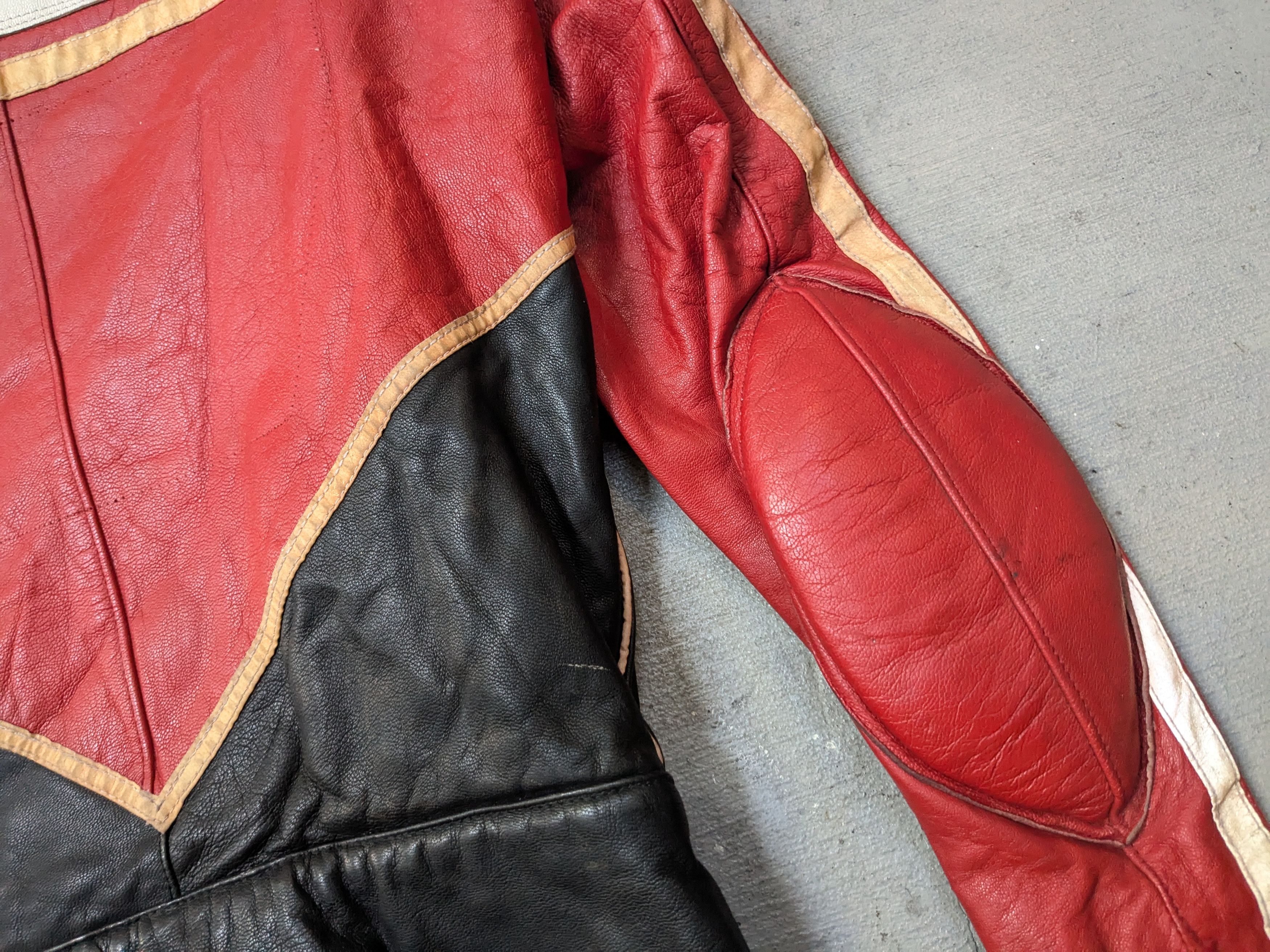 Genuine Leather Vintage Motorcycle Leather Biker Jacket Red Black White Y2K Size US M / EU 48-50 / 2 - 17 Thumbnail