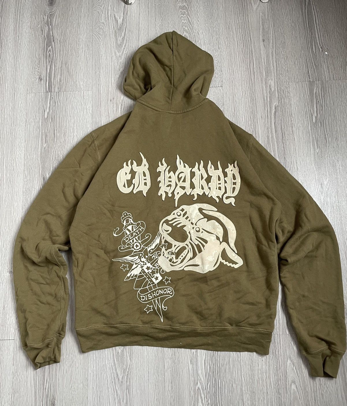 Rare💥Ed Hardy patch logo zip hoodie Y2K