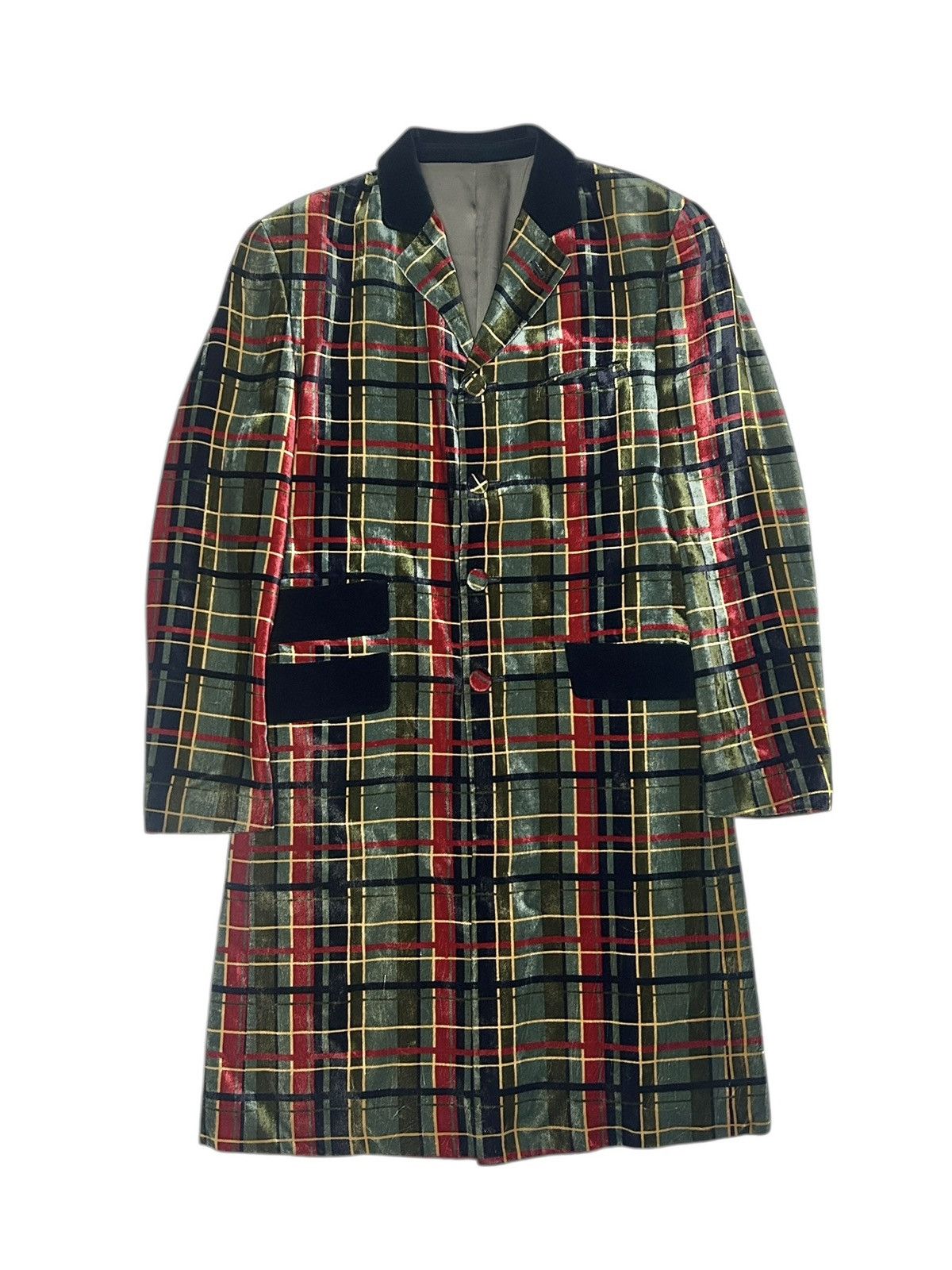 Jean Paul Gaultier F/W 97 Velvet Tartan Coat Size US M / EU 48-50 / 2 - 1 Thumbnail