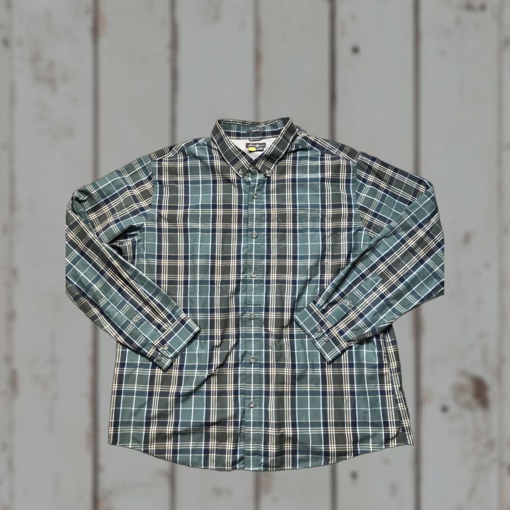 Eddie Bauer Eddie Bauer Shirt Mens 2XL Plaid Button-Down Long Sleeve Classic Fit Green Blue Size US XXL / EU 58 / 5 - 1 Thumbnail