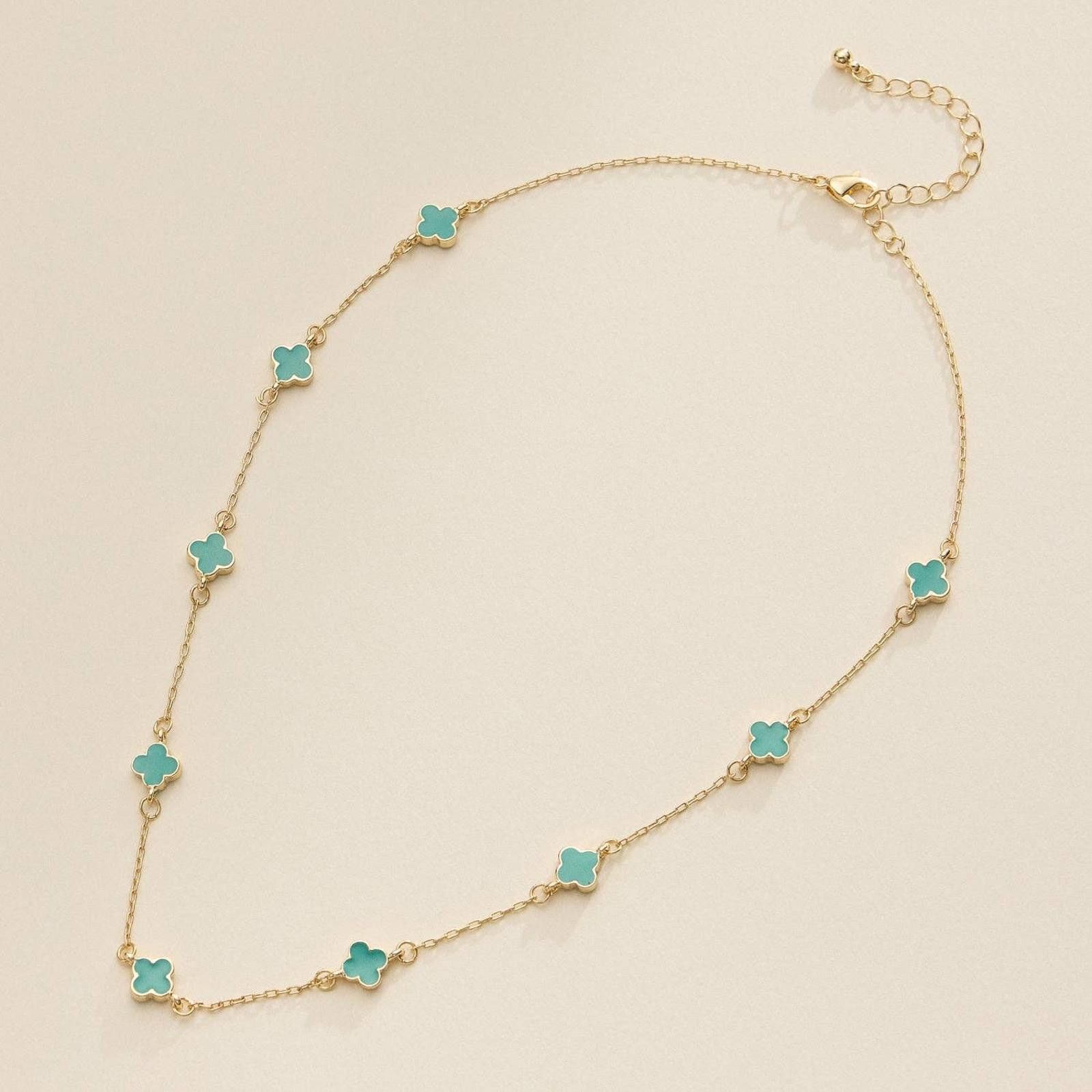 Other Gold Charm Necklace with Enamel Accents Elegant Necklace Size ONE SIZE - 7 Thumbnail