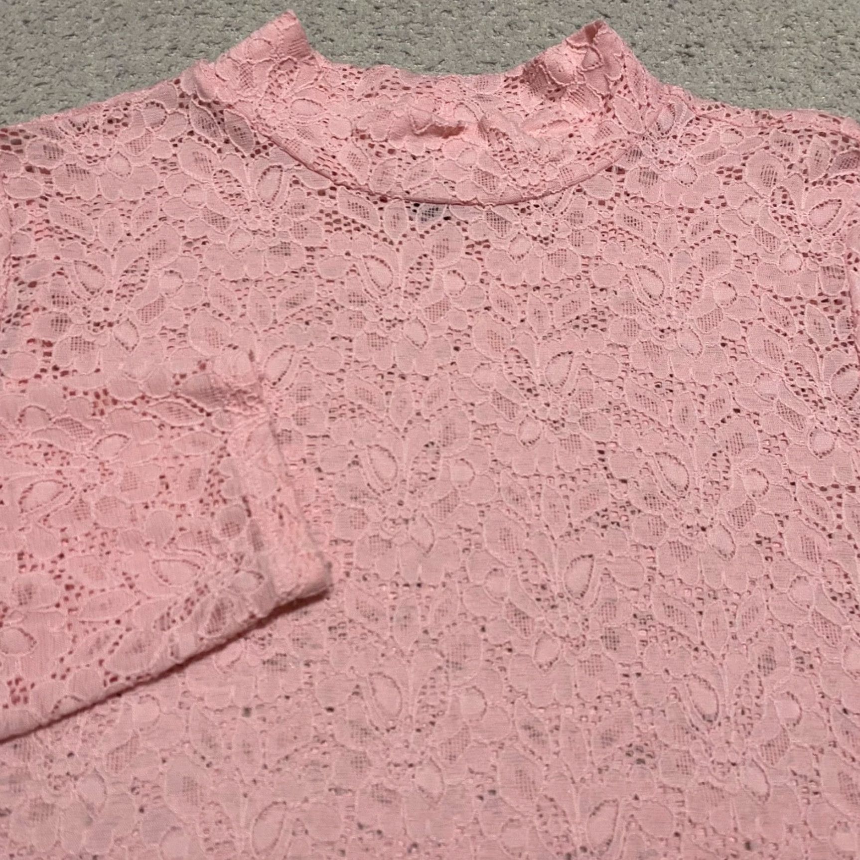 Torrid Torrid Shirt 1X Pink Floral Lace Mock Neck Long Sleeve Nylon Blouse Womens Plus Size 1X Spring Summer Fall Womens Size XL / US 12-14 / IT 48-50 - 5 Thumbnail