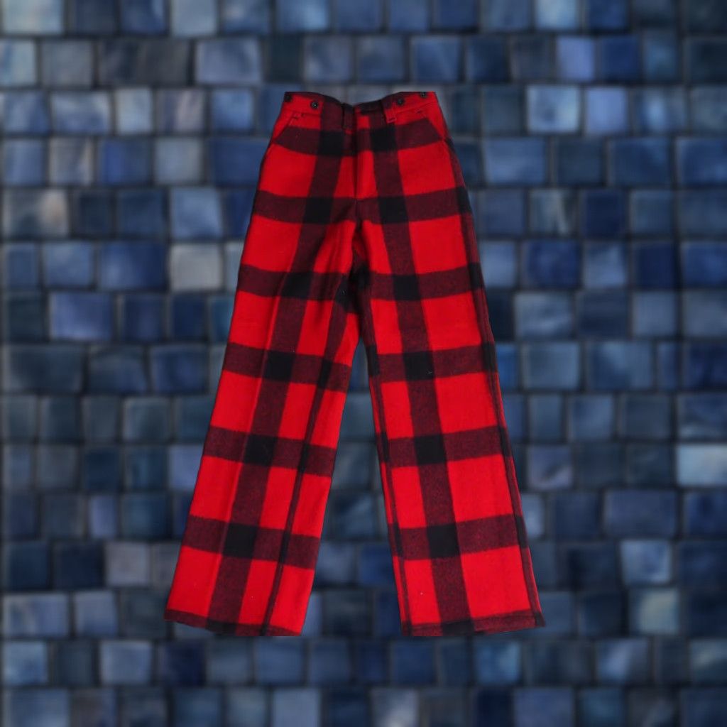Filson VTG Filson Seattle Wool Plaid Pants Mens 27x31 Red Black Buffalo 80s 70s Straight Front Pockets Multicolor Wool 27x31 Mens Size US 27 - 1 Thumbnail