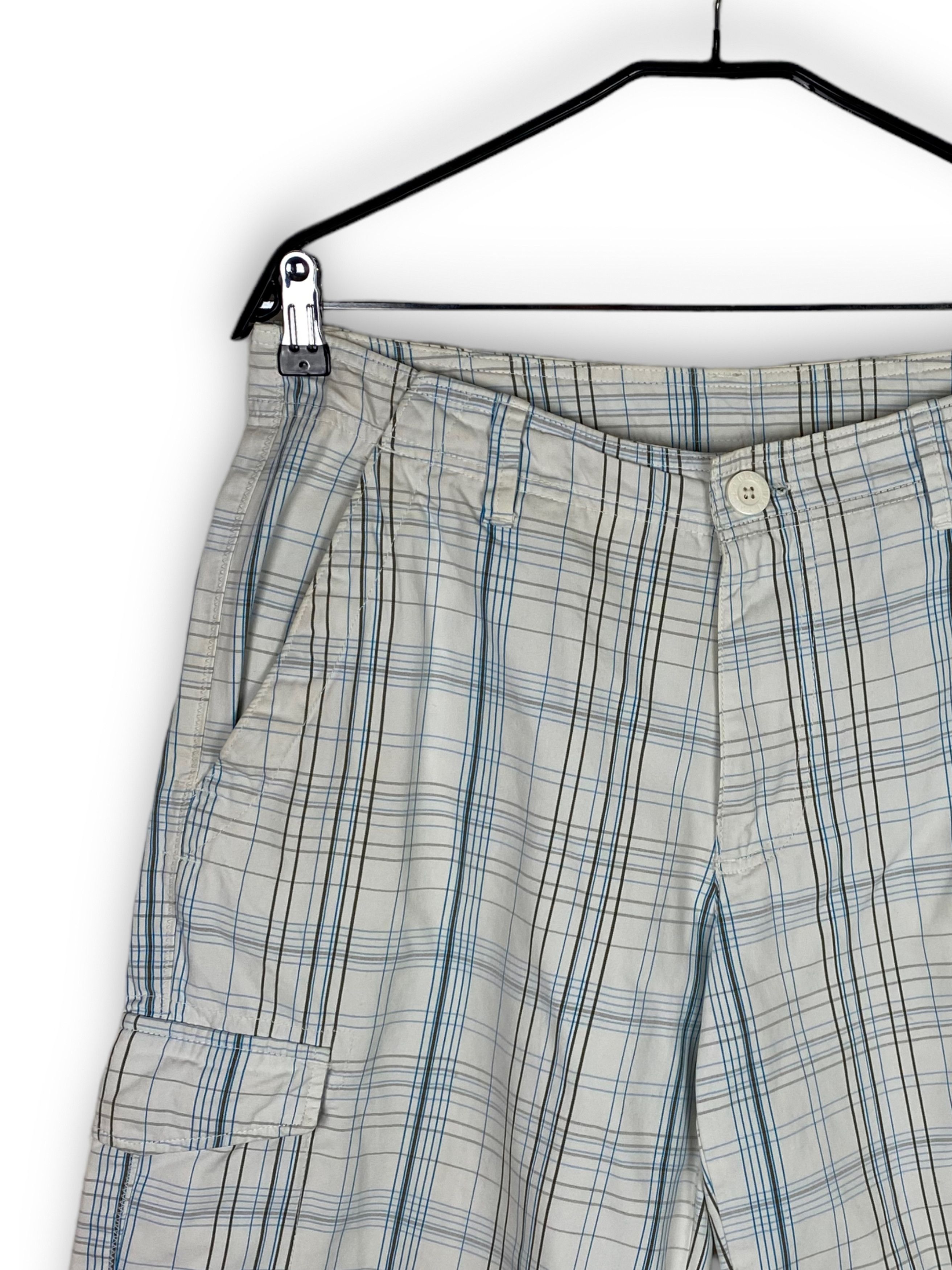 Nike Vintage NIKE White Checked Cargo Short M481 Size US 31 - 3 Thumbnail