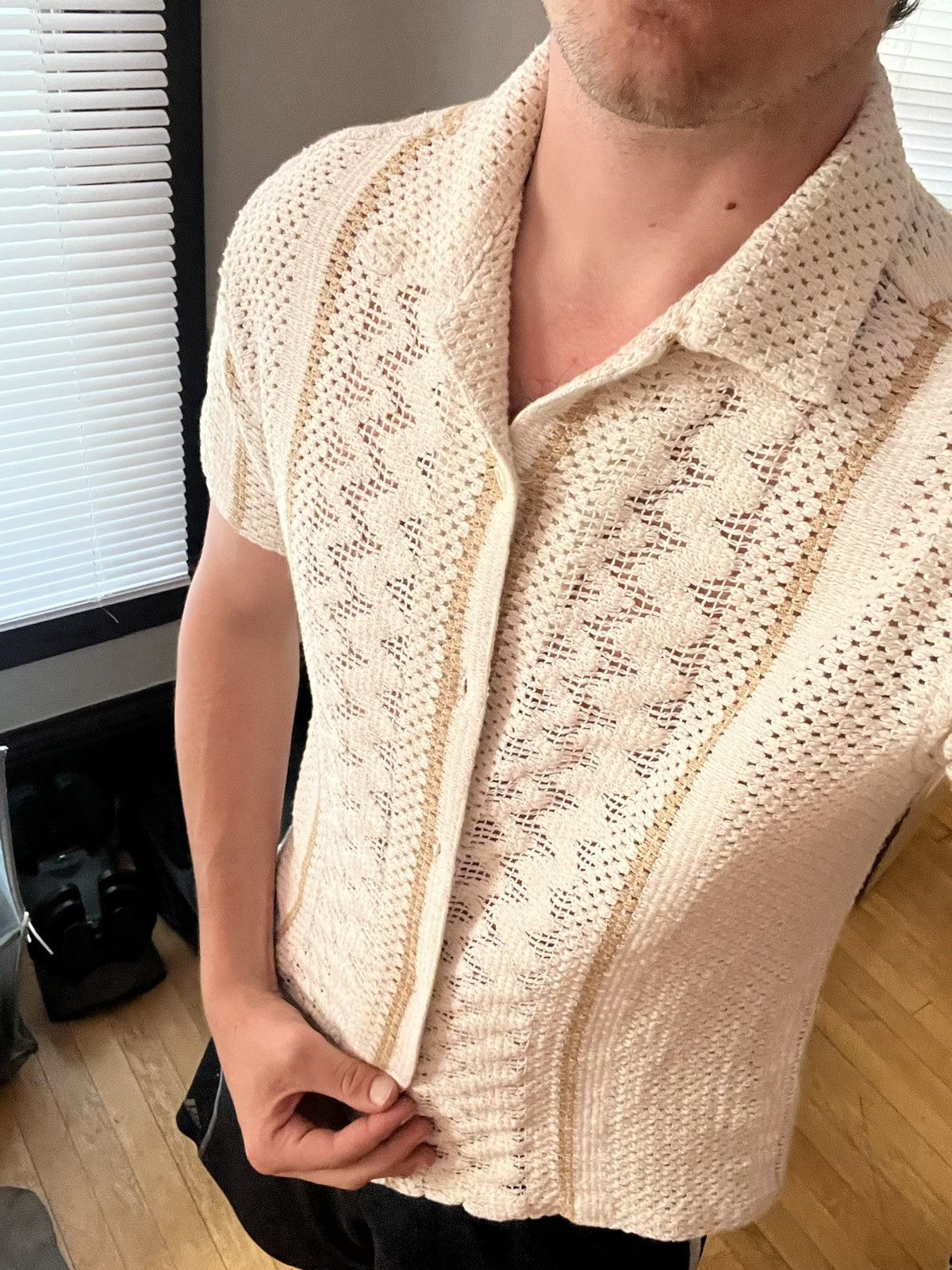 VSTR VSTR knit top button up white beige brown Size US L / EU 52-54 / 3 - 1 Thumbnail