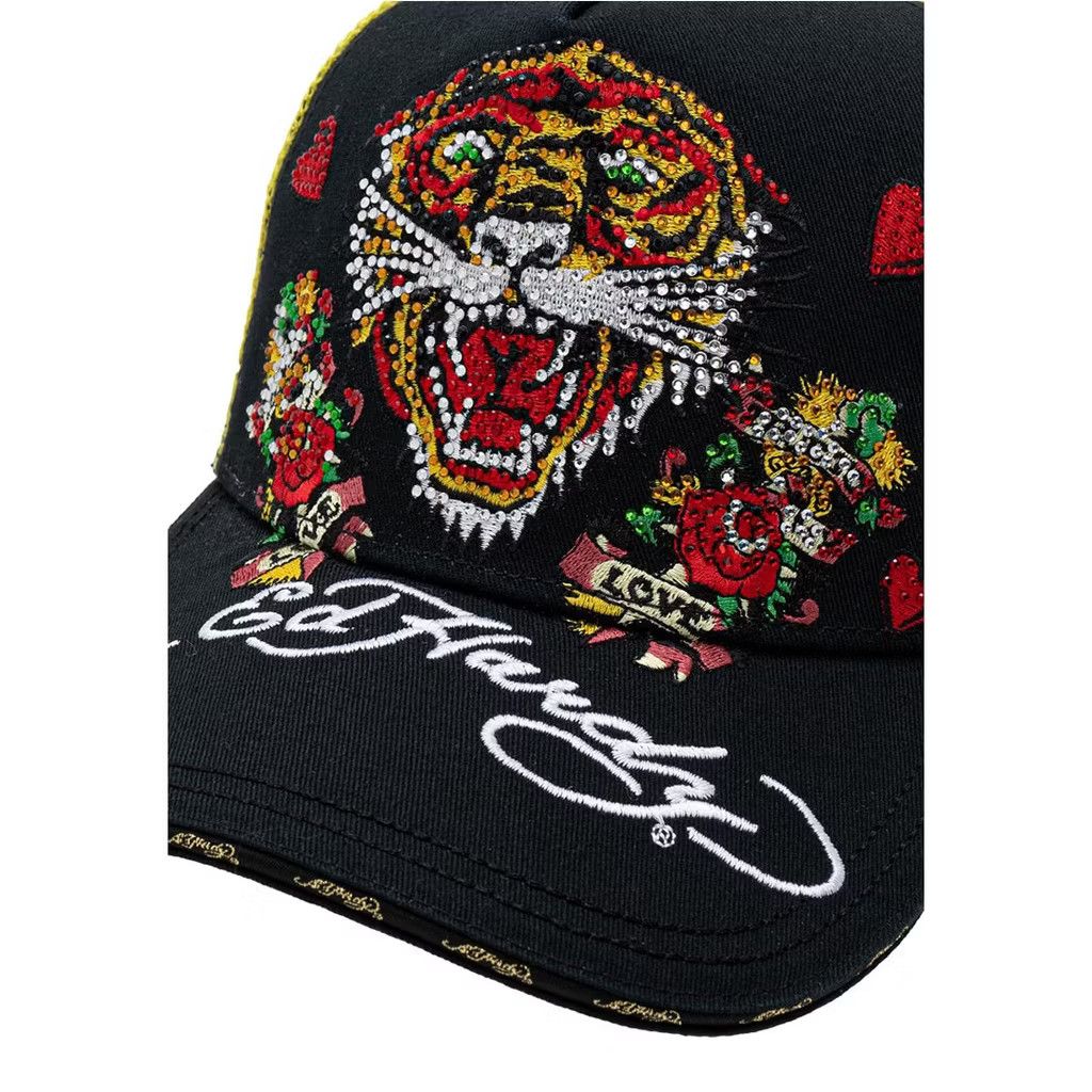 Christian Audigier Ed hardy Roses tiger Trucker cap Size ONE SIZE - 3 Thumbnail