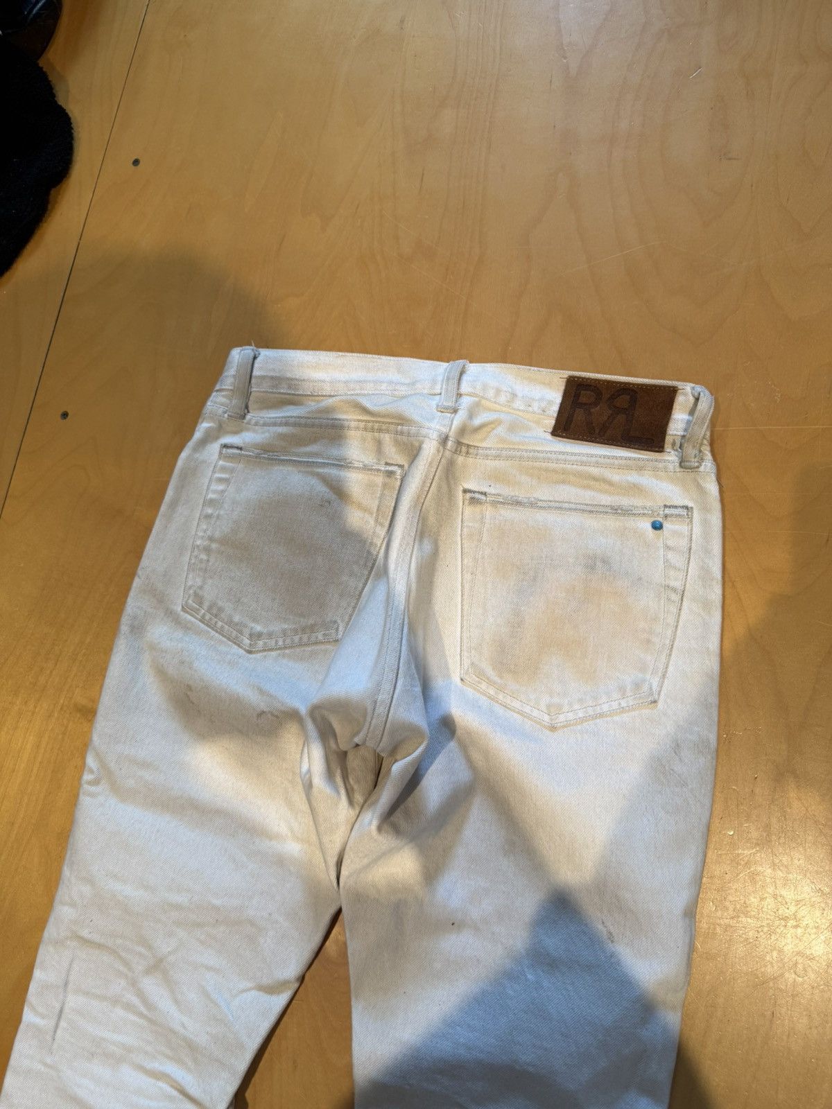 RRL Ralph Lauren RRL cream selvedge DENIM Slim fit Size US 30 / EU 46 - 12 Thumbnail