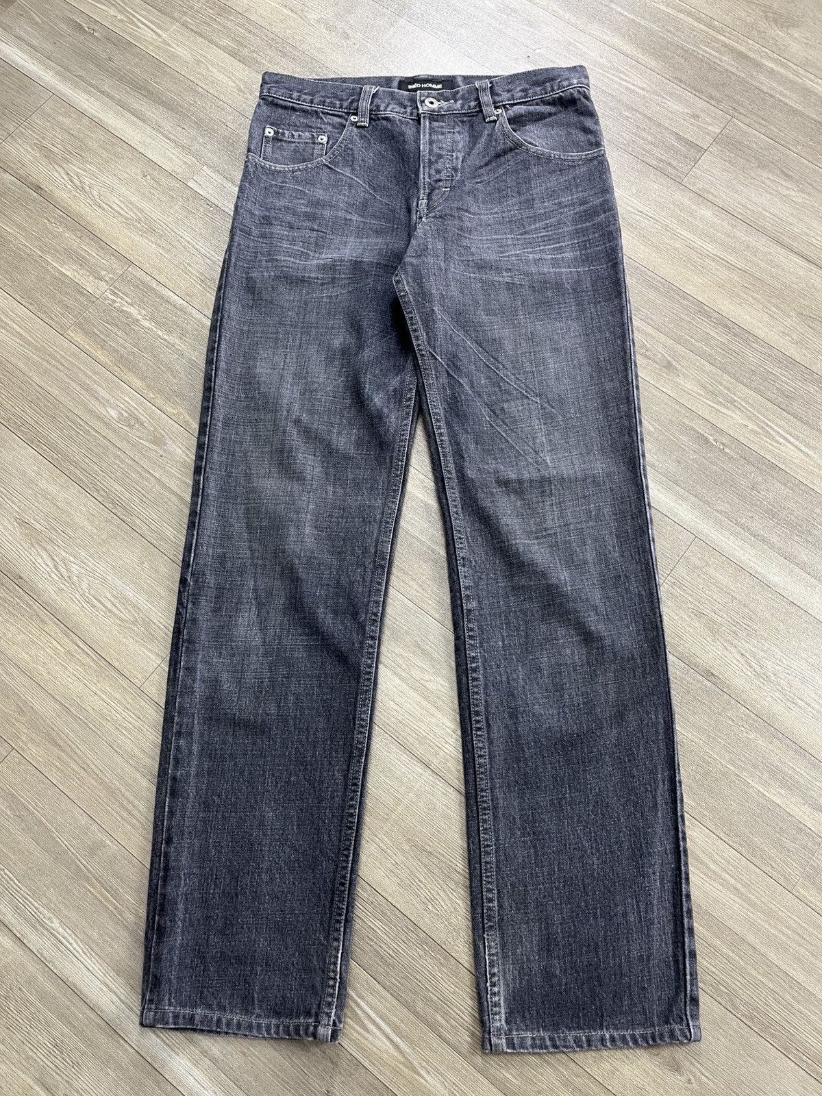 Yohji Yamamoto Vintage Ined Homme Yohji Yamamoto Black Faded Jeans Size US 30 / EU 46 - 1 Thumbnail
